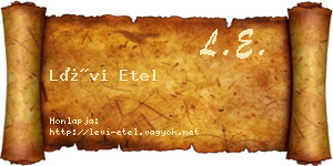 Lévi Etel névjegykártya